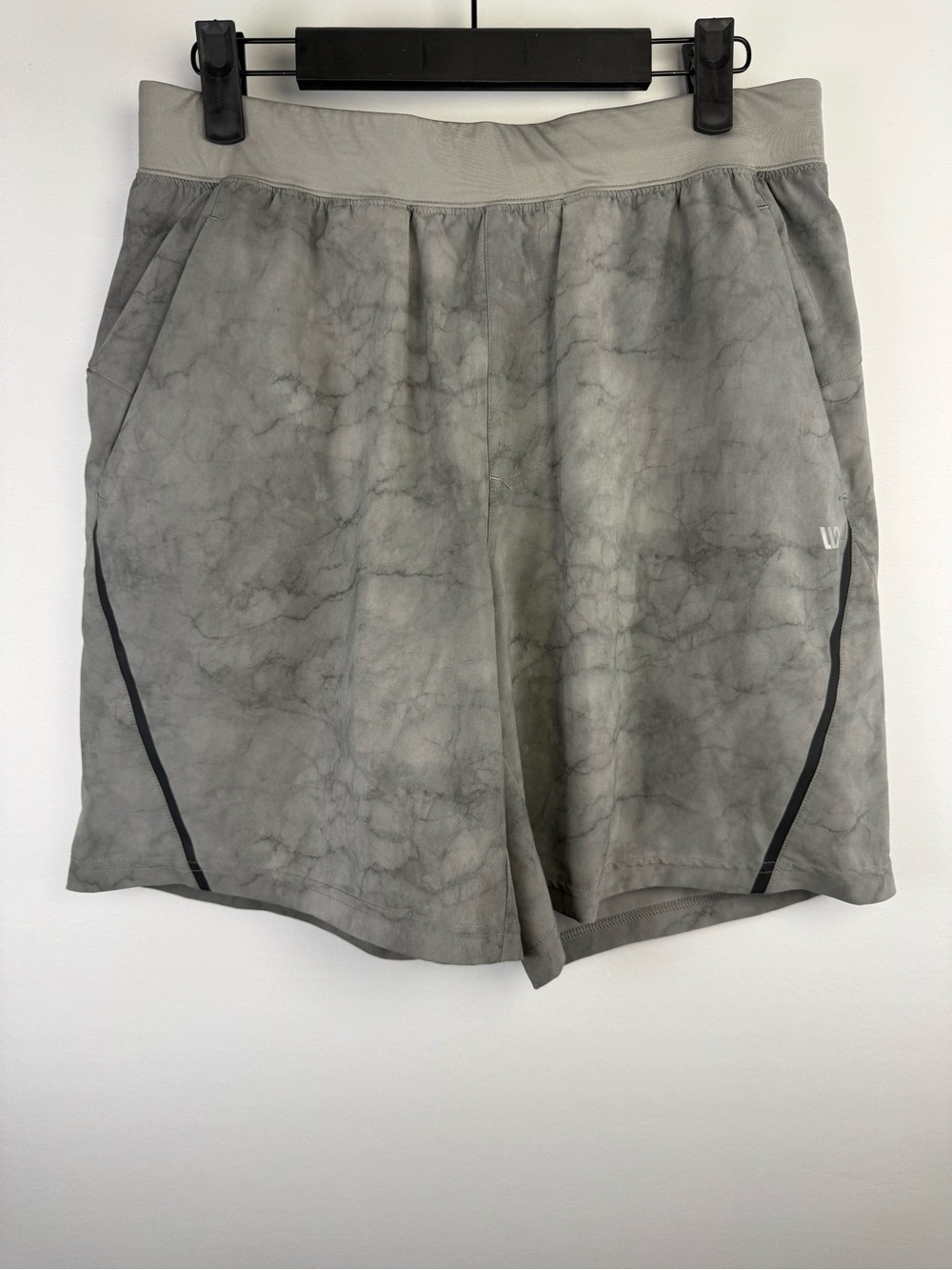 VSRT Men’s Lined Running Shorts, Color: Grey Marled Pattern, Size: Medium